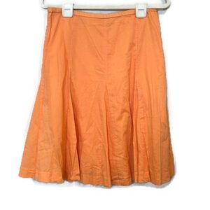 Garnet Hill Peach Cotton Skirt with Pink Embroidery